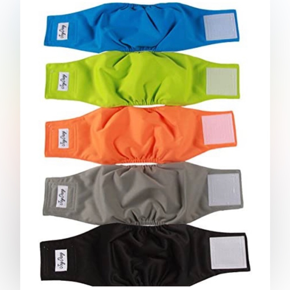 Reusable Belly Bands for Dogs,5 Pack Washable Dog Diapers Male